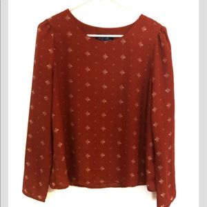 Long Sleeve Orange Blouse